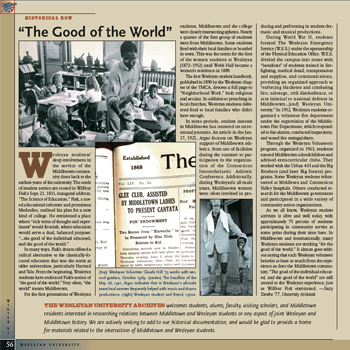 HISTORICAL ROW: “THE GOOD OF THE WORLD”