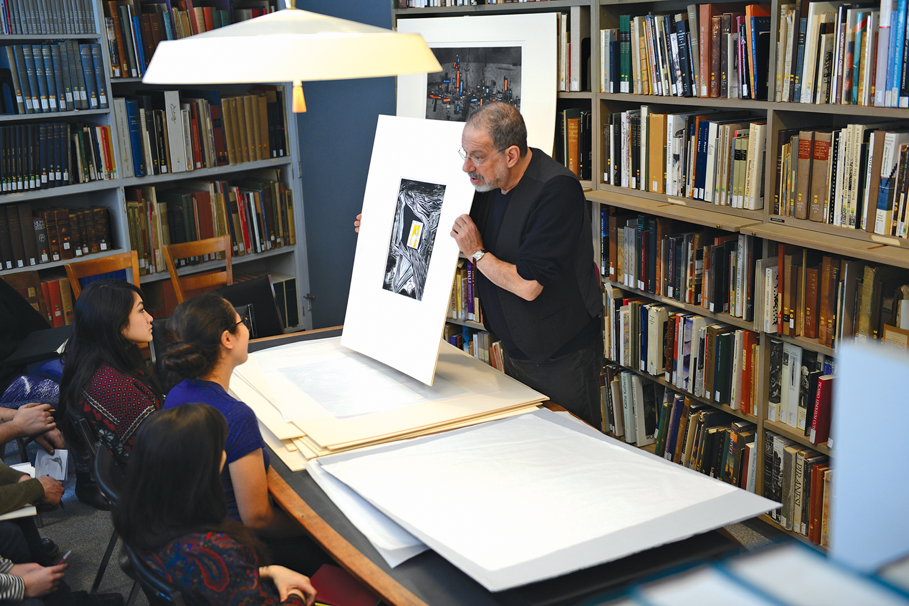 Professor of Art David Schorr makes use of the Davison Art Center’s vast collection of prints to familiarize his students with the work and process of great artists who were printmakers. 
