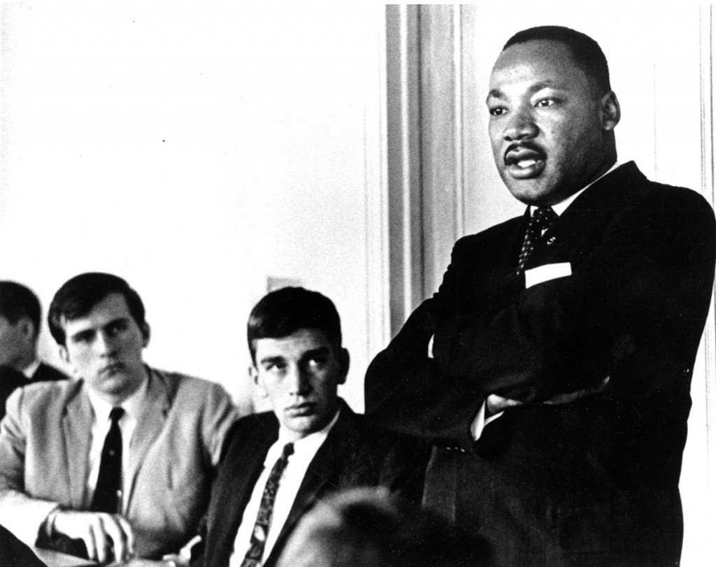 Dr. King at the College of Social Studies luncheon, October 21, 1963. Photograph by Rudolph Vetter. Courtesy Special Collections & Archives.