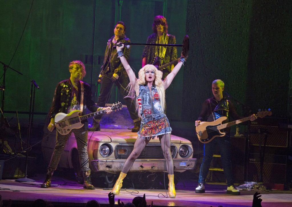 Neil Patrick Harris as Hedwig with the band in Broadway’s Hedwig and the Angry Inch. Photo: Joan Marcus