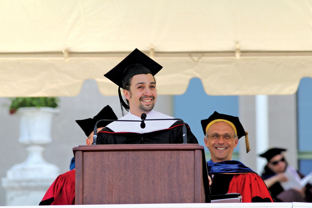 The 183rd Commencement Ceremony took place on Andrus Field, with Honorary Doctorate of Humane Letters recipient Lin-Manuel Miranda '02 delivering the Commencement address on May 24. (Photo by Rick Ciaburri)