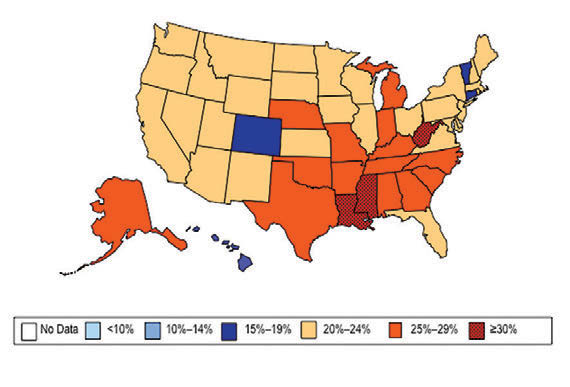 CDC: Map shows Southern obesity belt 