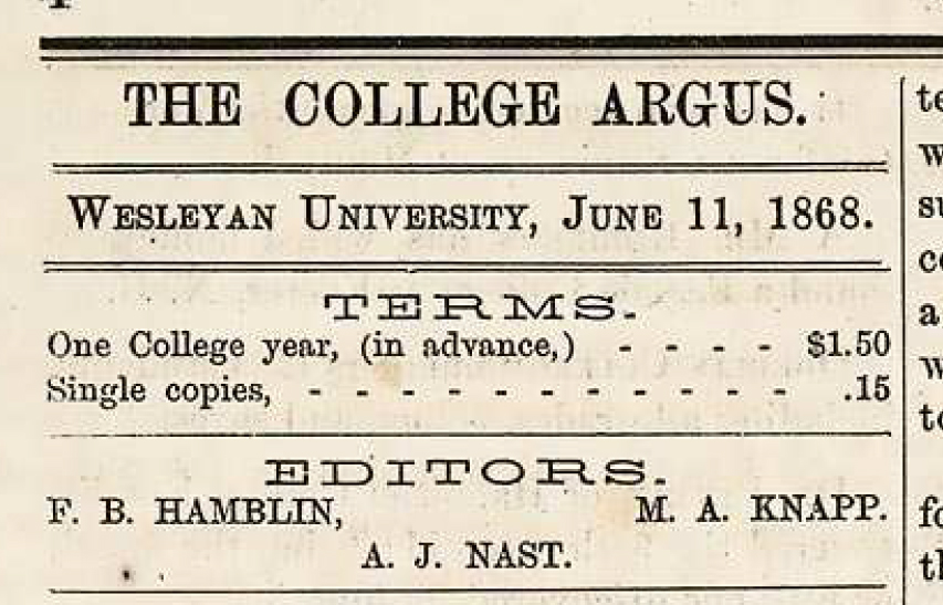 Historical Row: The First Argus Editors